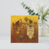 Invitation Mariage Feuille d'automne (Debout devant)