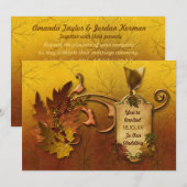 Invitation Mariage Feuille d'automne (Devant / Derrière)