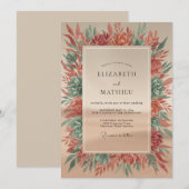Invitation Mariage Feuille d'Automne Cuivre (Devant / Derrière)