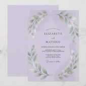 Invitation Mariage Feuille de Améthyste de Jardin (Devant / Derrière)