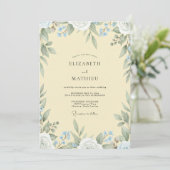 Invitation Mariage Feuille de Bleuet Beurre (Debout devant)