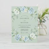Invitation Mariage Feuille de Bleuet Mousse de Mer (Debout devant)