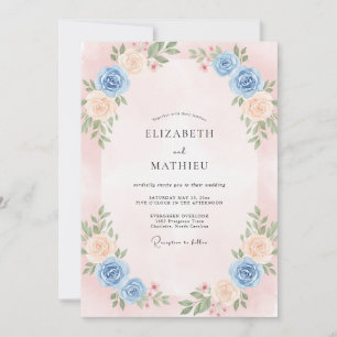 Invitation Mariage Feuille de Buvard Ivory