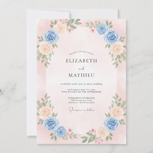 Invitation Mariage Feuille de Buvard Ivory (Devant)
