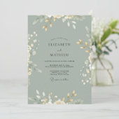 Invitation Mariage Feuille de Celadon (Debout devant)