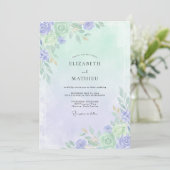 Invitation Mariage Feuille de Céladon Pervenche (Debout devant)