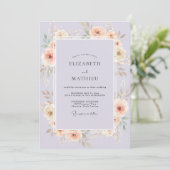 Invitation Mariage Feuille de Champagne Lilas (Debout devant)