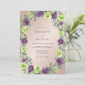Invitation Mariage Feuille de Chartreuse Violette (Debout devant)