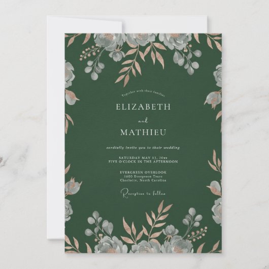 Invitation Mariage Feuille de Chasseur (Devant)