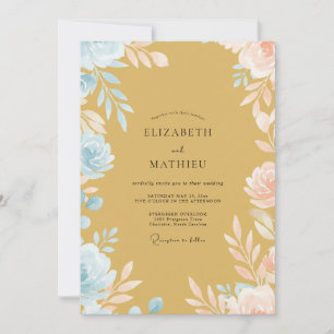 Invitation Mariage Feuille de Ciel Ambré