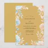 Invitation Mariage Feuille de Ciel Ambré (Devant / Derrière)