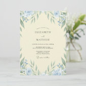 Invitation Mariage Feuille de Ciel Crème (Debout devant)