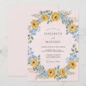 Invitation Mariage Feuille de Ciel Doré (Devant / Derrière)