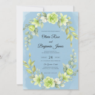 Invitation Mariage Feuille de Citron Bleuet