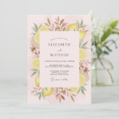 Invitation Mariage Feuille de Citron Rose (Debout devant)