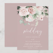 Invitation Mariage Feuille de couleur d'aquarelle floue (Devant / Derrière)