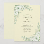 Invitation Mariage feuille de crème au beurre (Devant / Derrière)
