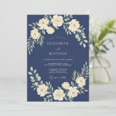 Invitation Mariage Feuille de Crème de Minuit (Debout devant)