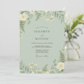 Invitation Mariage Feuille de Fougère Celadon (Debout devant)