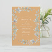 Invitation Mariage Feuille de Glace Ambre (Debout devant)
