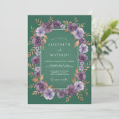 Invitation Mariage Feuille de Jade Améthyste (Debout devant)