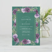 Invitation Mariage Feuille de Jade Violet (Debout devant)