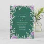 Invitation Mariage Feuille de Jade Violette (Debout devant)