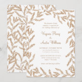 Invitation Mariage Feuille de l'aquarelle d'automne (Devant / Derrière)