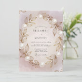 Invitation Mariage feuille de lavande perle (Debout devant)