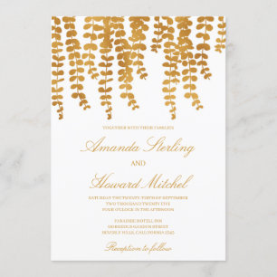 Invitation mariage feuille   de lierre glacé