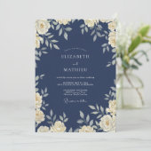 Invitation Mariage Feuille de Luxe Ivory (Debout devant)