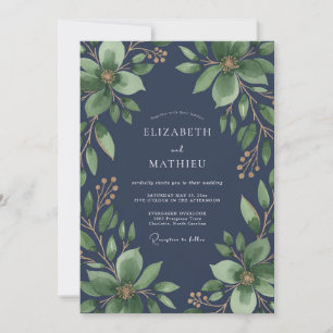 Invitation Mariage Feuille de Magnolia à l'Encre