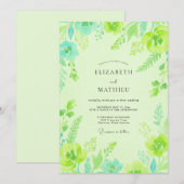 Invitation Mariage Feuille de Menthe Chartreuse (Devant / Derrière)