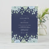 Invitation Mariage Feuille de Menthe de Minuit (Debout devant)