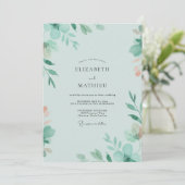 Invitation Mariage Feuille de Menthe Mousse de Mer (Debout devant)