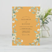Invitation Mariage Feuille de Menthe Moutarde (Debout devant)