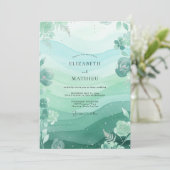 Invitation Mariage Feuille de Menthe Océanique (Debout devant)