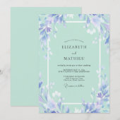 Invitation Mariage Feuille de Mer Églantine (Devant / Derrière)