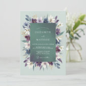 Invitation Mariage Feuille de Mer Violette (Debout devant)