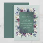 Invitation Mariage Feuille de Mer Violette (Devant / Derrière)