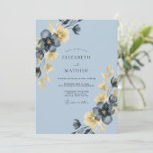 Invitation Mariage Feuille de Miel Céleste (Debout devant)