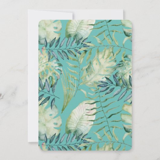 Invitation Mariage Feuille de Mint Tropical Green (Dos)