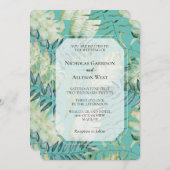 Invitation Mariage Feuille de Mint Tropical Green (Devant / Derrière)