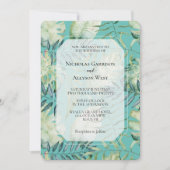 Invitation Mariage Feuille de Mint Tropical Green (Devant)