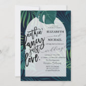 Invitation Mariage Feuille de palme exotique (Devant)