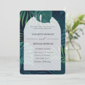 Invitation Mariage Feuille de palme exotique (Debout devant)