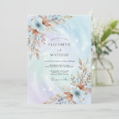 Invitation Mariage Feuille de Pervenche Cuivre (Debout devant)