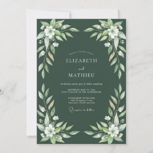 Invitation Mariage Feuille de Pin Sombre