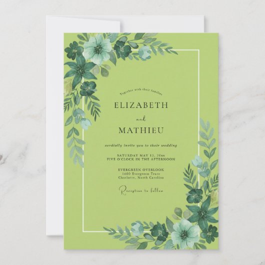 Invitation Mariage Feuille de Poire (Devant)