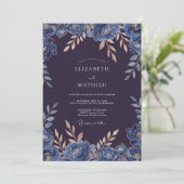 Invitation Mariage feuille de prune saphir (Debout devant)